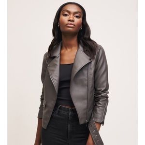 Dynamite belted faux leather jacket